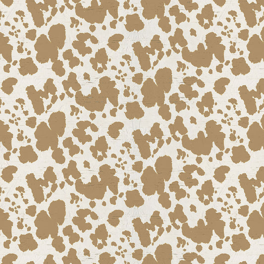 On the Farm Cowhide - Caramel fabric from Clothworks