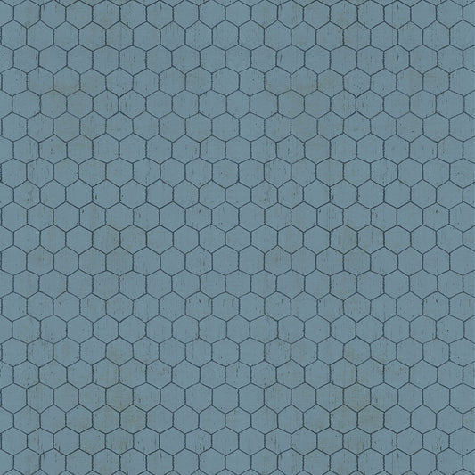 On the Farm Chicken Wire - Denim fabric from Clothworks